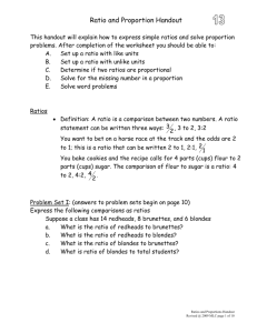Ratio and Proportion Handout
