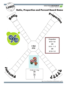Ratio, Proportion and Percent Board Game