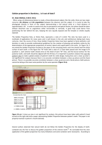 Golden proportion in Dentistry... Is it out of date!!