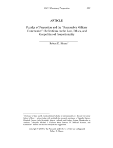 ARTICLE Puzzles of Proportion and the “Reasonable Military