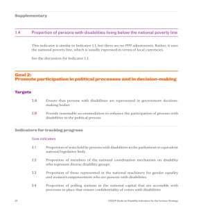 1.4 Proportion of persons with disabilities living below the national