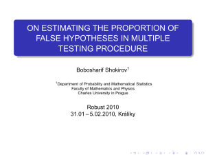 on estimating the proportion of false hypotheses in multiple testing