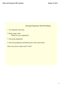 Lesson 3.6 Proportion Word Problems