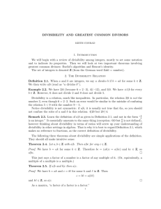 Divisibility and greatest common divisor