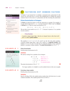 6.1 Factoring Out Common Factors