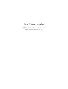Intro Abstract Algebra - School of Mathematics