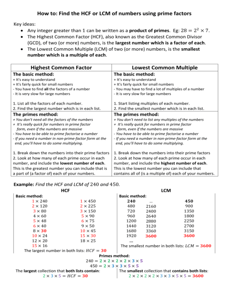 how-to-find-the-hcf-or-lcm-of-numbers-using-prime-factors