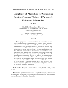 Complexity of Algorithms for Computing Greatest Common Divisors
