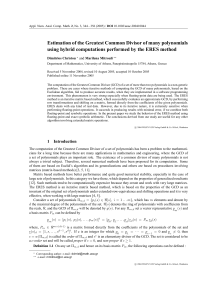 Estimation of the Greatest Common Divisor of many polynomials