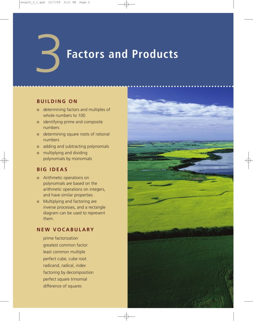 Factors And Products