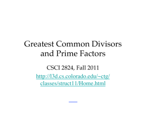 Greatest Common Divisors and Prime Factors