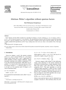 Jebelean–Weber`s algorithm without spurious factors