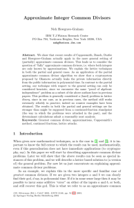 Approximate Integer Common Divisors