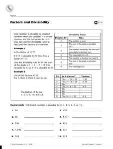 Factors and Divisibility