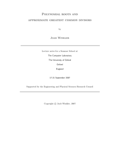 Polynomial roots and approximate greatest common divisors