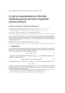 A note on representations of the finite Heisenberg group and sums