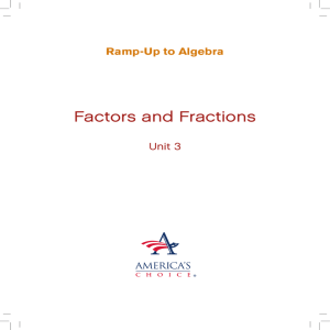 Factors and Fractions - Lesson Plans & Homework
