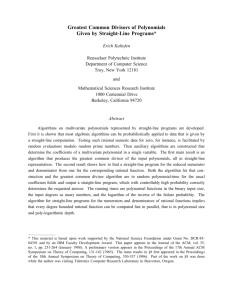Greatest Common Divisors of Polynomials Given by Straight