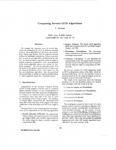 Comparing several GCD algorithms