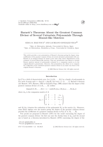 Barnett`s Theorems About the Greatest Common Divisor of Several
