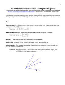 NYS Mathematics Glossary* – Integrated Algebra