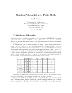 Random Polynomials over Finite Fields