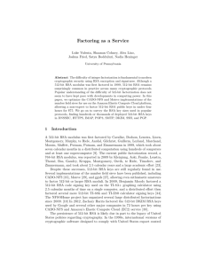 Factoring as a Service - Cryptology ePrint Archive