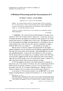 A Method of Factoring and the Factorization of F7