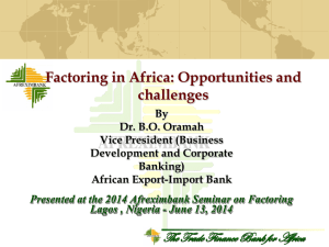 Factoring in Africa: Opportunities and challenges