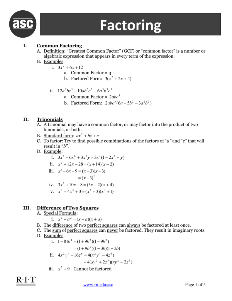 Factoring