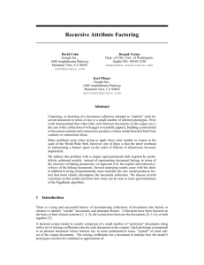 Recursive Attribute Factoring