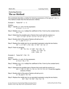 AC Method of Factoring - VCC Library