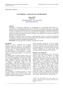 factoring: a financial instrument - Universiteti Aleksandër Moisiu