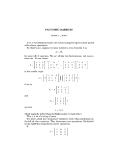 FACTORING MATRICES - University of New Mexico
