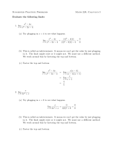 Limits - Evaluate by Factoring