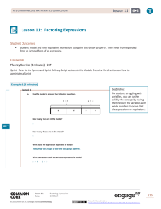 Lesson 11: Factoring Expressions