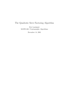 The Quadratic Sieve Factoring Algorithm