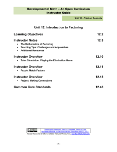 Factoring - The Monterey Institute for Technology and Education