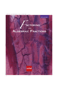 Factoring Algebraic Fractions