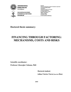 FINANCING THROUGH FACTORING: MECHANISMS, COSTS AND