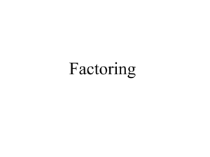 Factoring