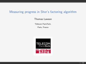 Measuring progress in Shor`s factoring algorithm