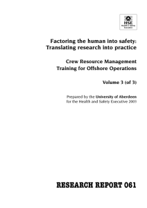 RR061 - Factoring the human into safety: Translating