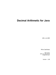 Decimal Arithmetic for Java