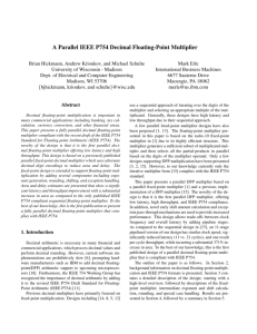 A Parallel IEEE P754 Decimal Floating-Point Multiplier