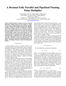 A Decimal Fully Parallel and Pipelined Floating Point Multiplier