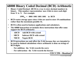 68000 Binary Coded Decimal (BCD) Arithmetic