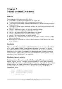 Chapter 7 Packed Decimal Arithmetic