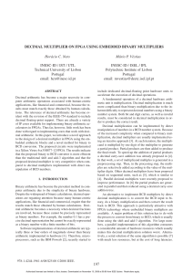 DECIMAL MULTIPLIER ON FPGA USING EMBEDDED