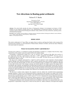 New directions in floating-point arithmetic